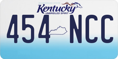 KY license plate 454NCC