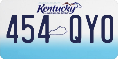KY license plate 454QYO