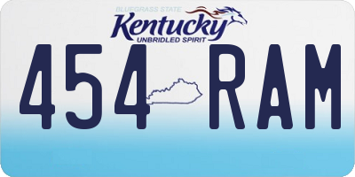 KY license plate 454RAM