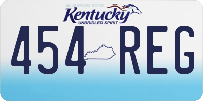 KY license plate 454REG