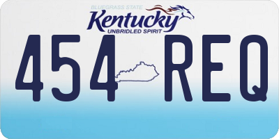 KY license plate 454REQ
