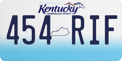 KY license plate 454RIF
