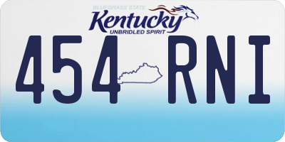 KY license plate 454RNI