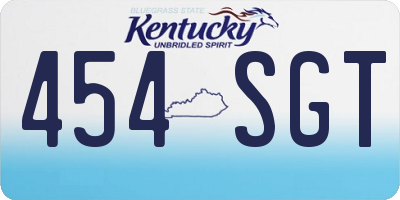KY license plate 454SGT