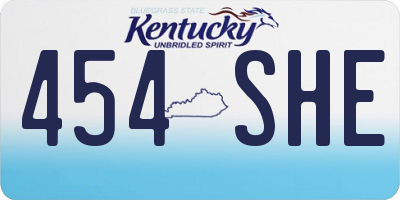 KY license plate 454SHE