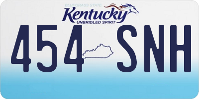 KY license plate 454SNH