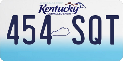 KY license plate 454SQT