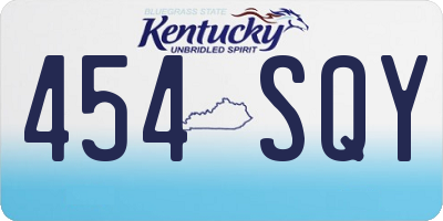 KY license plate 454SQY