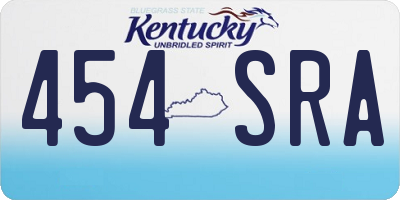 KY license plate 454SRA
