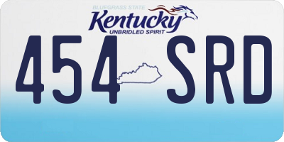 KY license plate 454SRD