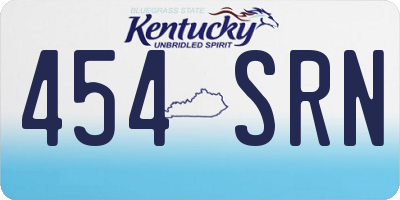 KY license plate 454SRN