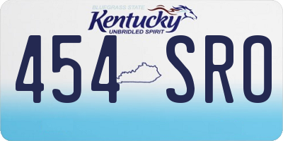KY license plate 454SRO