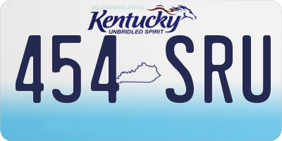 KY license plate 454SRU