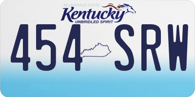 KY license plate 454SRW
