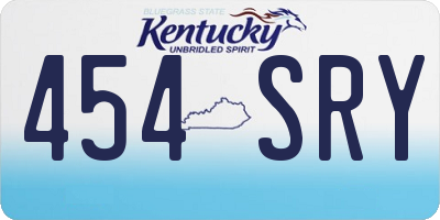 KY license plate 454SRY