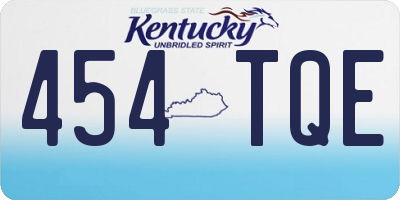 KY license plate 454TQE