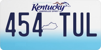 KY license plate 454TUL