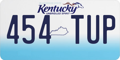 KY license plate 454TUP