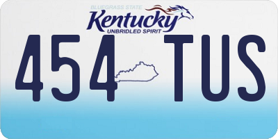 KY license plate 454TUS