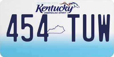KY license plate 454TUW