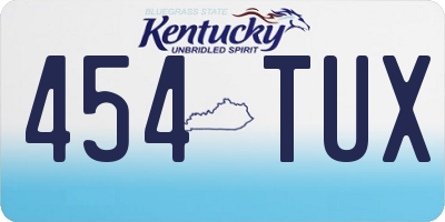 KY license plate 454TUX