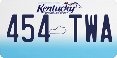 KY license plate 454TWA