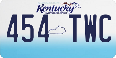 KY license plate 454TWC