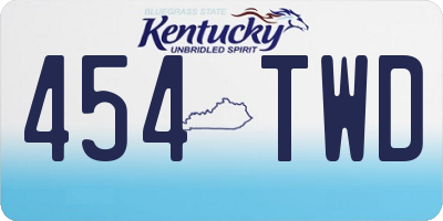 KY license plate 454TWD