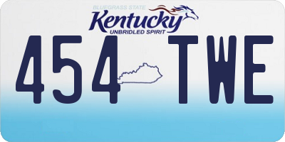 KY license plate 454TWE