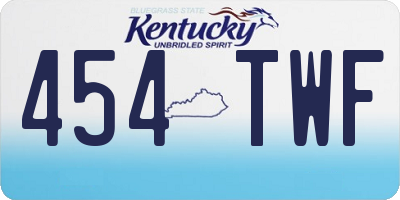 KY license plate 454TWF