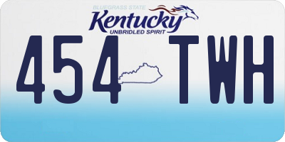 KY license plate 454TWH