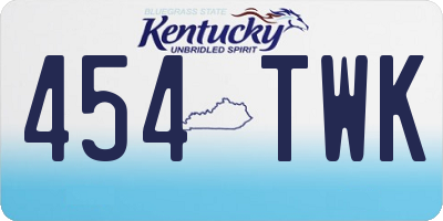 KY license plate 454TWK