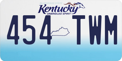 KY license plate 454TWM