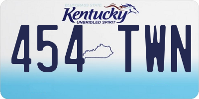 KY license plate 454TWN