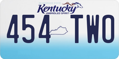 KY license plate 454TWO