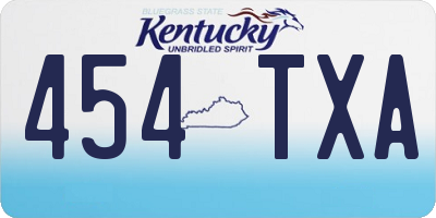 KY license plate 454TXA