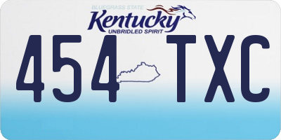 KY license plate 454TXC
