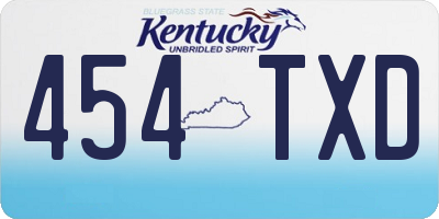 KY license plate 454TXD