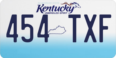 KY license plate 454TXF