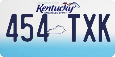 KY license plate 454TXK