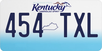 KY license plate 454TXL