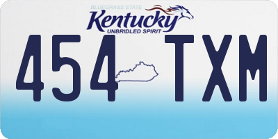 KY license plate 454TXM