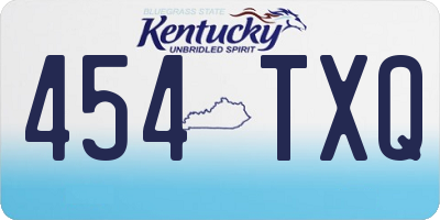 KY license plate 454TXQ