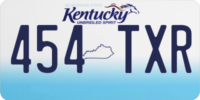KY license plate 454TXR