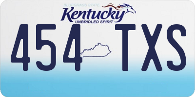 KY license plate 454TXS