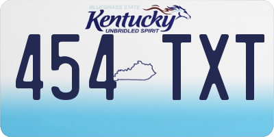 KY license plate 454TXT