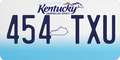 KY license plate 454TXU