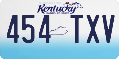 KY license plate 454TXV