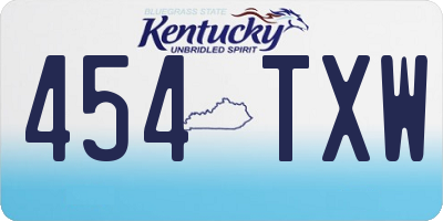 KY license plate 454TXW