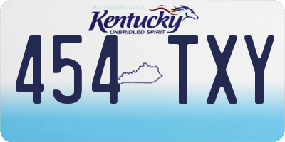KY license plate 454TXY